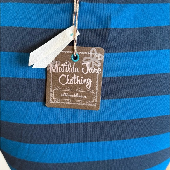 NWT Matilda Jane Blue and Navy Striped Dress - Picture 3 of 4